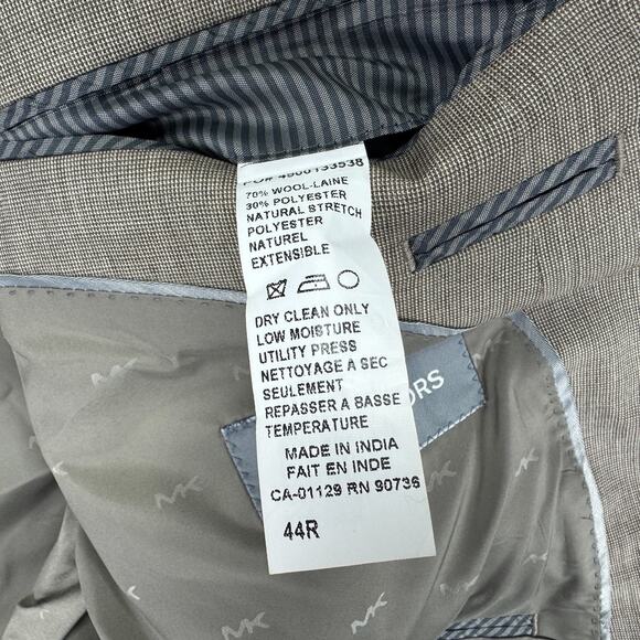 Michael Kors Mens Classic Fit Stretch Wool Blend Suit Jacket Tan 44R - Picture 5 of 5